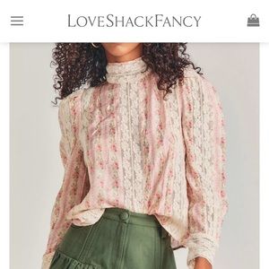 NWT Loveshackfancy Jacque Top Size S